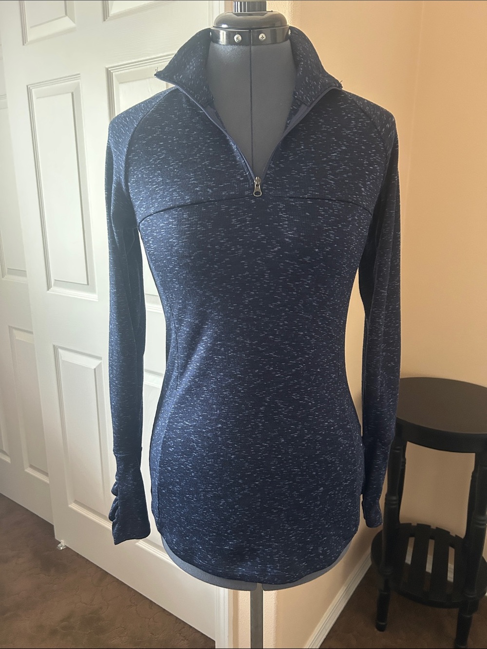 Columbia Navy Heathered 1/4 Zip Performance Pullover